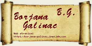 Borjana Galinac vizit kartica